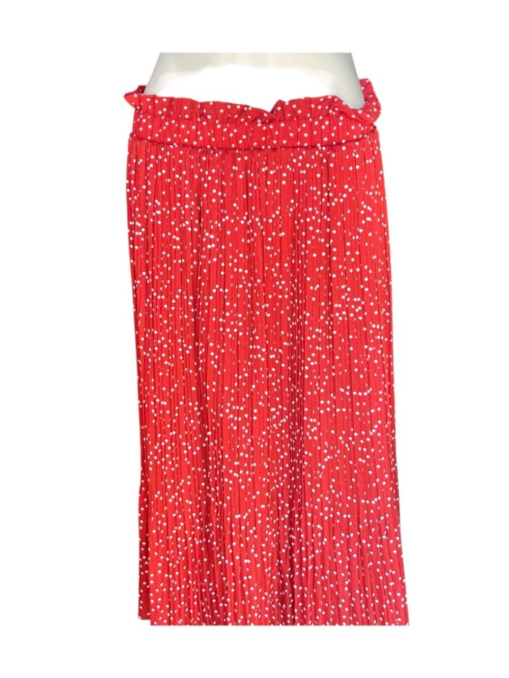 Naggoo Red & White Polka Dot Pleated Skirt Or Strapless Dress Cotton Blend XL Ne - Picture 2 of 13